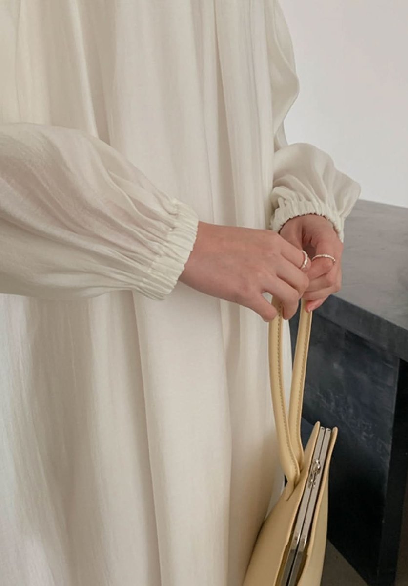 シフォンカットショルダーフレアロングワンピース 5色展開 - select store mirror meシフォンカットショルダーフレアロングワンピース 5色展開199894352mirror meselect store mirror me199894352ホワイト