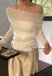 <インスタグラマー様ご愛用>【動画あり】シースルーオフショルダーロングトップス 5色展開 - select store mirror me<インスタグラマー様ご愛用>【動画あり】シースルーオフショルダーロングトップス 5色展開200101105mirror meselect store mirror me200101105ホワイト