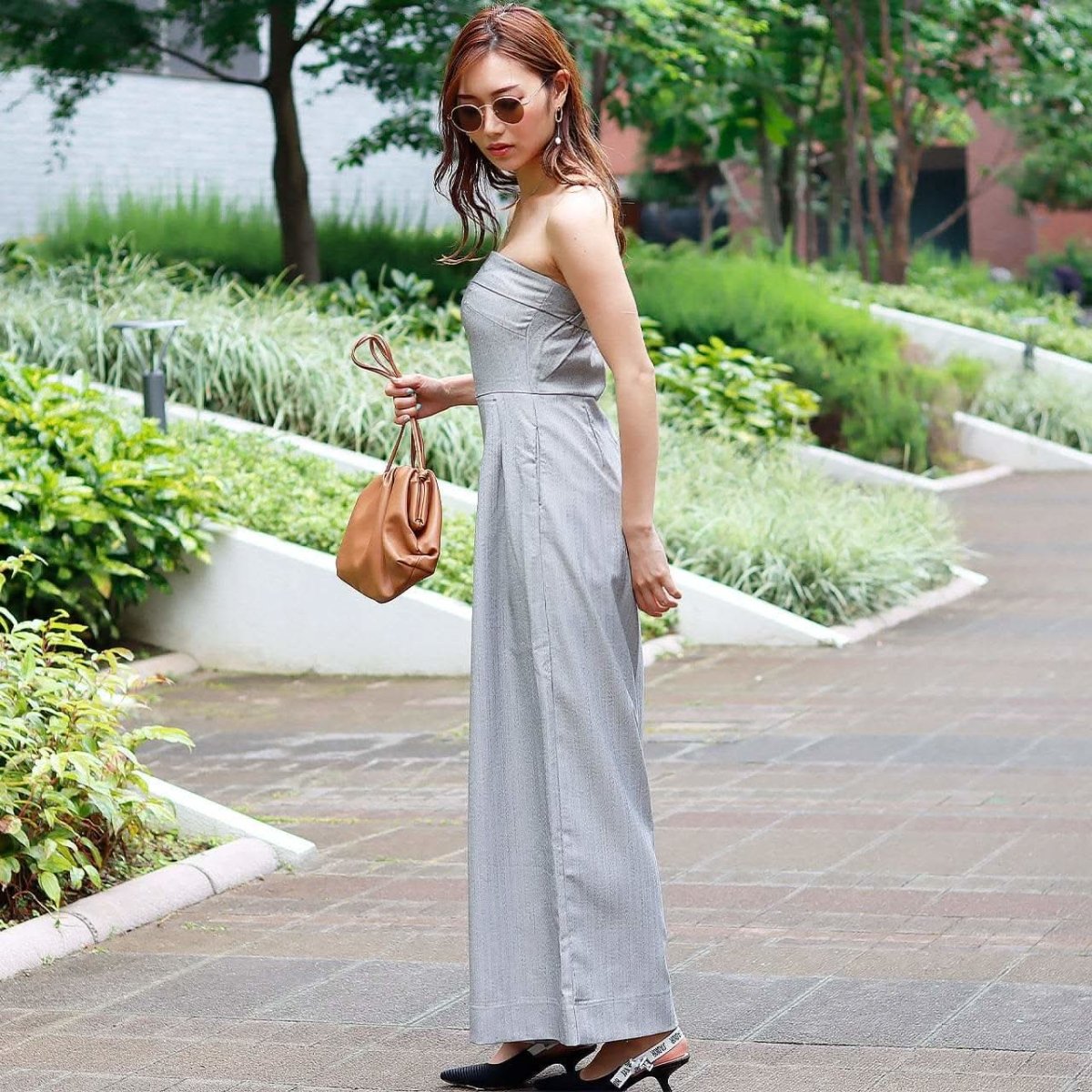 【動画あり】ベアトップグレーストライプワイドレッグロンパース - select store mirror me【動画あり】ベアトップグレーストライプワイドレッグロンパース52695563mirror meselect store mirror me52695563XS