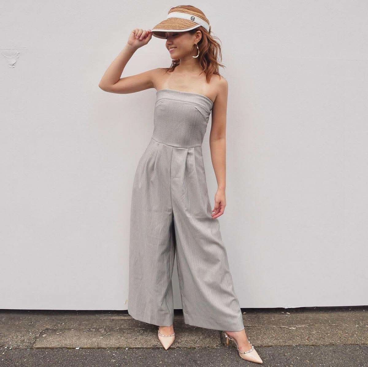 【動画あり】ベアトップグレーストライプワイドレッグロンパース - select store mirror me【動画あり】ベアトップグレーストライプワイドレッグロンパース52695563mirror meselect store mirror me52695563XS