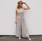 【動画あり】ベアトップグレーストライプワイドレッグロンパース - select store mirror me【動画あり】ベアトップグレーストライプワイドレッグロンパース52695563mirror meselect store mirror me52695563XS