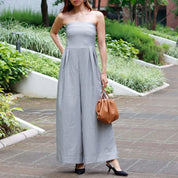 【動画あり】ベアトップグレーストライプワイドレッグロンパース - select store mirror me【動画あり】ベアトップグレーストライプワイドレッグロンパース52695563mirror meselect store mirror me52695563XS