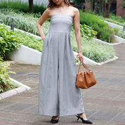 【動画あり】ベアトップグレーストライプワイドレッグロンパース - select store mirror me【動画あり】ベアトップグレーストライプワイドレッグロンパース52695563mirror meselect store mirror me52695563XS