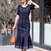 <インスタグラマー様ご愛用><伸縮性抜群>美シルエットマーメイドラインデニムワンピース - select store mirror me<インスタグラマー様ご愛用><伸縮性抜群>美シルエットマーメイドラインデニムワンピース52760900mirror meselect store mirror me52760900S