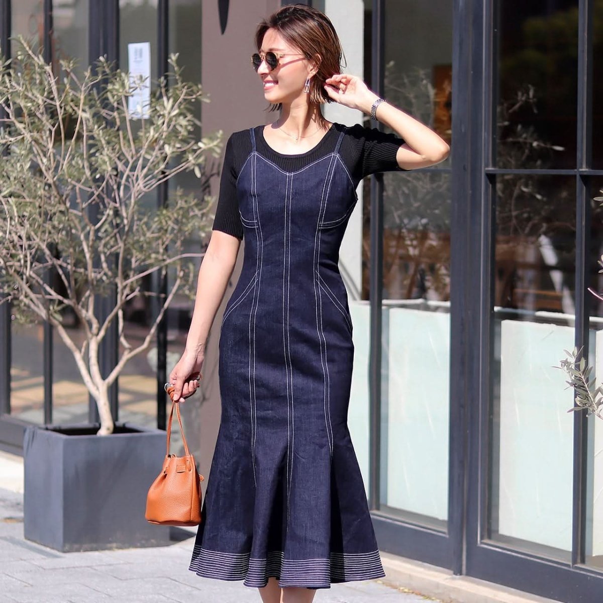 <インスタグラマー様ご愛用><伸縮性抜群>美シルエットマーメイドラインデニムワンピース - select store mirror me<インスタグラマー様ご愛用><伸縮性抜群>美シルエットマーメイドラインデニムワンピース52760900mirror meselect store mirror me52760900S