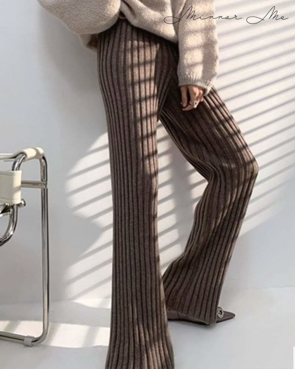 リブニットフレアカットパンツ 6色展開 - select store mirror meリブニットフレアカットパンツ 6色展開159952224mirror meselect store mirror me159952224ホワイト S