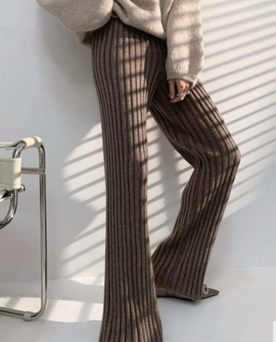 リブニットフレアカットパンツ 6色展開 - select store mirror meリブニットフレアカットパンツ 6色展開159952224mirror meselect store mirror me159952224ホワイト S