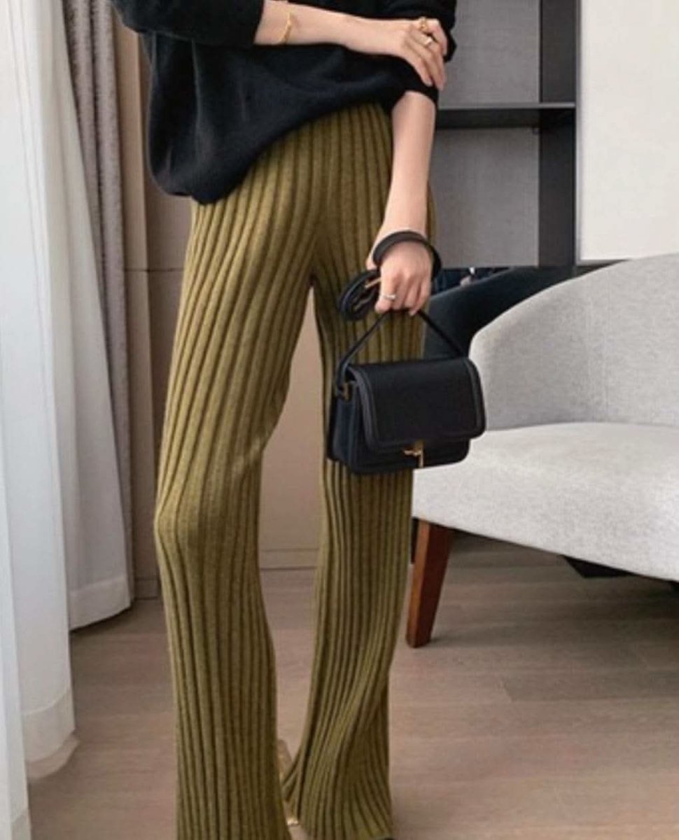 リブニットフレアカットパンツ 6色展開 - select store mirror meリブニットフレアカットパンツ 6色展開159952224mirror meselect store mirror me159952224ホワイト S