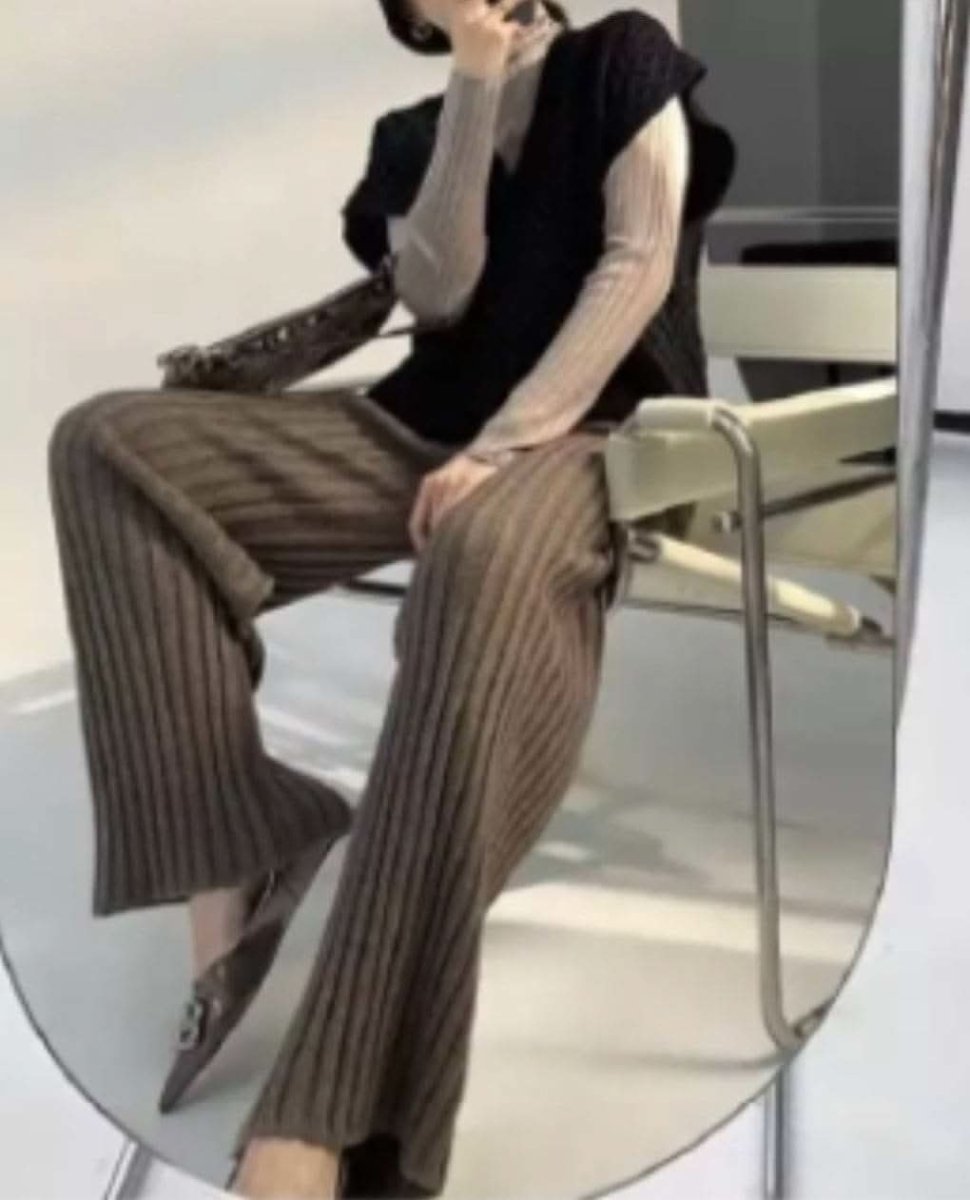 リブニットフレアカットパンツ 6色展開 - select store mirror meリブニットフレアカットパンツ 6色展開159952224mirror meselect store mirror me159952224ホワイト S