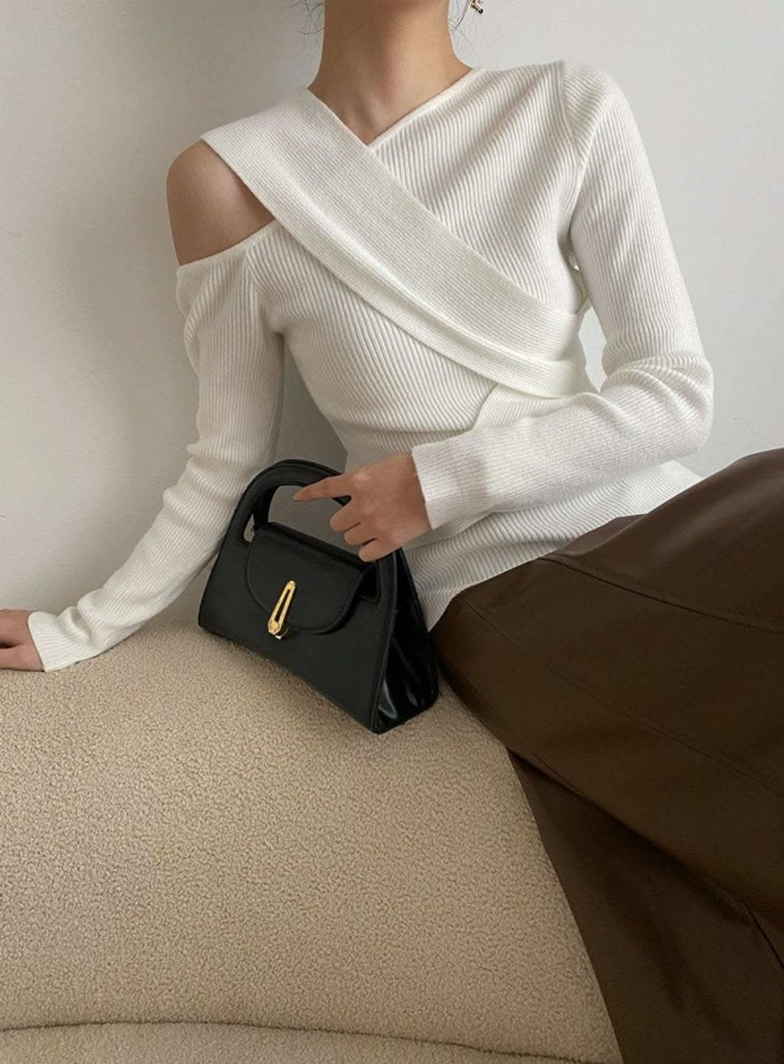 【動画あり】コアヤーン素材クロスニットトップス 6色展開 - select store mirror me【動画あり】コアヤーン素材クロスニットトップス 6色展開190815052mirror meselect store mirror me190815052ホワイト