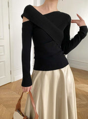 【動画あり】コアヤーン素材クロスニットトップス 6色展開 - select store mirror me【動画あり】コアヤーン素材クロスニットトップス 6色展開190815052mirror meselect store mirror me190815052ホワイト