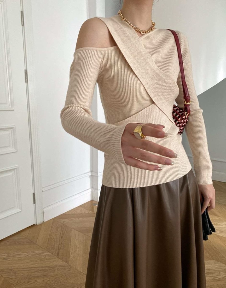 【動画あり】コアヤーン素材クロスニットトップス 6色展開 - select store mirror me【動画あり】コアヤーン素材クロスニットトップス 6色展開190815052mirror meselect store mirror me190815052ホワイト