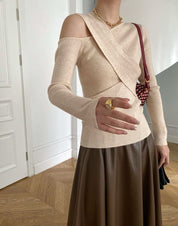 【動画あり】コアヤーン素材クロスニットトップス 6色展開 - select store mirror me【動画あり】コアヤーン素材クロスニットトップス 6色展開190815052mirror meselect store mirror me190815052ホワイト