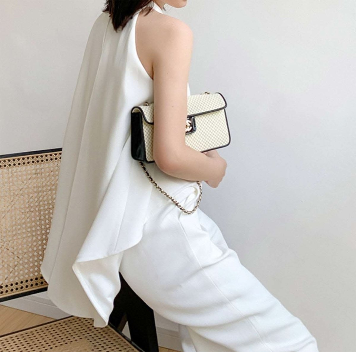 【動画あり】アメリカンネックホワイトワイドレッグロンパース - select store mirror me【動画あり】アメリカンネックホワイトワイドレッグロンパース74477820mirror meselect store mirror me74477820S