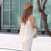 【動画あり】アメリカンネックホワイトワイドレッグロンパース - select store mirror me【動画あり】アメリカンネックホワイトワイドレッグロンパース74477820mirror meselect store mirror me74477820S