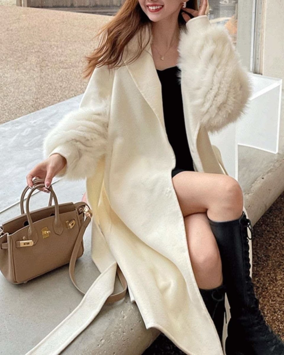 【高品質ウール95%&リアルフォックスファー100%】【動画あり】ボリュームファースリーブ襟ロングスリットコート 3色展開 - select store mirror me【高品質ウール95%&リアルフォックスファー100%】【動画あり】ボリュームファースリーブ襟ロングスリットコート 3色展開153368547mirror meselect store mirror me153368547ホワイト M