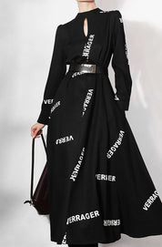 【動画あり】ロゴデザインウエストベルト付きハイネックブラックワンピース - select store mirror me【動画あり】ロゴデザインウエストベルト付きハイネックブラックワンピース97487756mirror meselect store mirror me97487756S