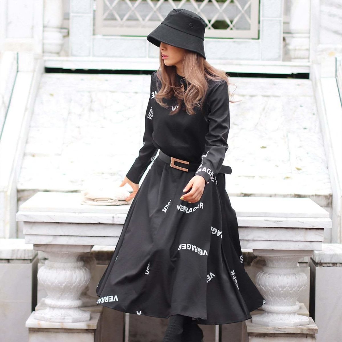 【動画あり】ロゴデザインウエストベルト付きハイネックブラックワンピース - select store mirror me【動画あり】ロゴデザインウエストベルト付きハイネックブラックワンピース97487756mirror meselect store mirror me97487756S