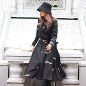 【動画あり】ロゴデザインウエストベルト付きハイネックブラックワンピース - select store mirror me【動画あり】ロゴデザインウエストベルト付きハイネックブラックワンピース97487756mirror meselect store mirror me97487756S