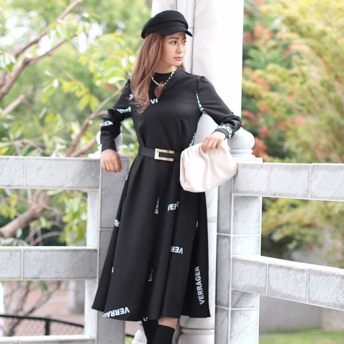 【動画あり】ロゴデザインウエストベルト付きハイネックブラックワンピース - select store mirror me【動画あり】ロゴデザインウエストベルト付きハイネックブラックワンピース97487756mirror meselect store mirror me97487756S