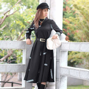 【動画あり】ロゴデザインウエストベルト付きハイネックブラックワンピース - select store mirror me【動画あり】ロゴデザインウエストベルト付きハイネックブラックワンピース97487756mirror meselect store mirror me97487756S