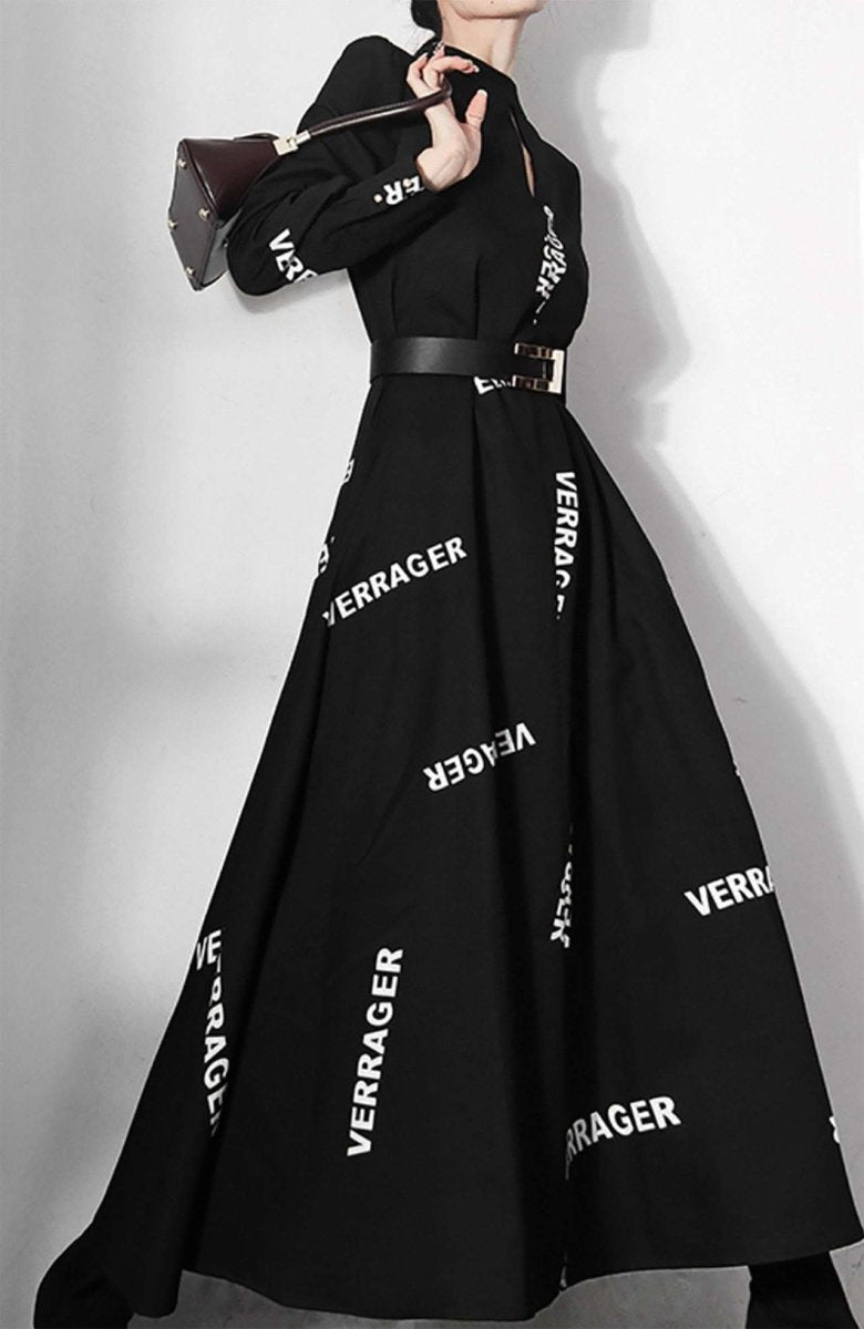 【動画あり】ロゴデザインウエストベルト付きハイネックブラックワンピース - select store mirror me【動画あり】ロゴデザインウエストベルト付きハイネックブラックワンピース97487756mirror meselect store mirror me97487756S