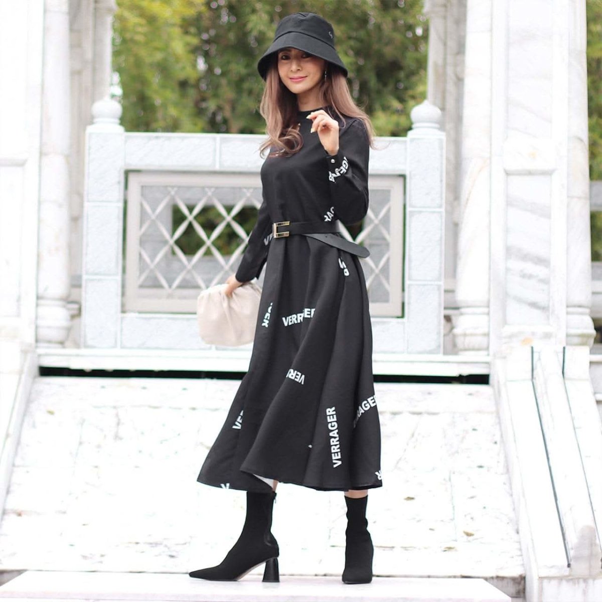 【動画あり】ロゴデザインウエストベルト付きハイネックブラックワンピース - select store mirror me【動画あり】ロゴデザインウエストベルト付きハイネックブラックワンピース97487756mirror meselect store mirror me97487756S