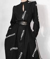 【動画あり】ロゴデザインウエストベルト付きハイネックブラックワンピース - select store mirror me【動画あり】ロゴデザインウエストベルト付きハイネックブラックワンピース97487756mirror meselect store mirror me97487756S