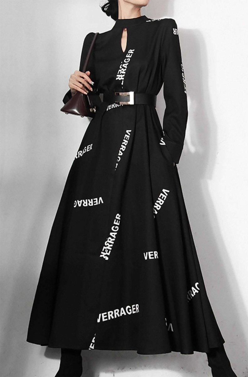 【動画あり】ロゴデザインウエストベルト付きハイネックブラックワンピース - select store mirror me【動画あり】ロゴデザインウエストベルト付きハイネックブラックワンピース97487756mirror meselect store mirror me97487756S