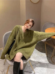 ミンクVネックニット