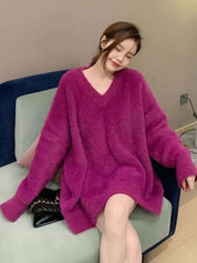 ミンクVネックニット