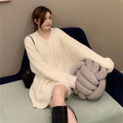 ミンクVネックニット