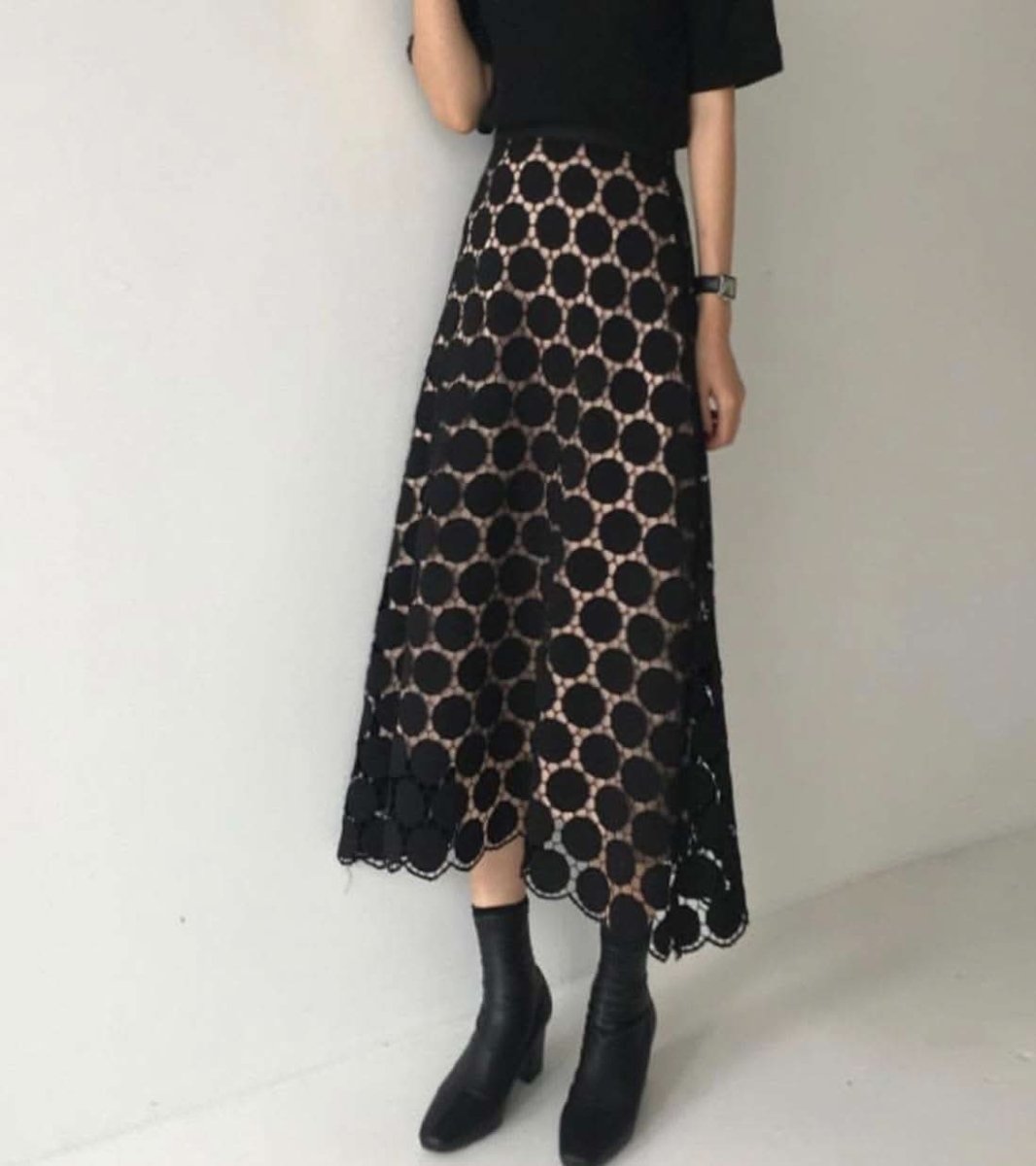 【動画あり】ドットパンチングレースAラインスカート 2色展開 - select store mirror me【動画あり】ドットパンチングレースAラインスカート 2色展開52696370mirror meselect store mirror me52696370ホワイト×S