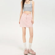 新作 春夏 ハイウエスト ピンクデニム Aラインミニスカートハーフボディスカート - select store mirror me新作 春夏 ハイウエスト ピンクデニム Aラインミニスカートハーフボディスカートselect store mirror meselect store mirror me5:361386;14:1052MPink