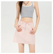 新作 春夏 ハイウエスト ピンクデニム Aラインミニスカートハーフボディスカート - select store mirror me新作 春夏 ハイウエスト ピンクデニム Aラインミニスカートハーフボディスカートselect store mirror meselect store mirror me5:361386;14:1052MPink