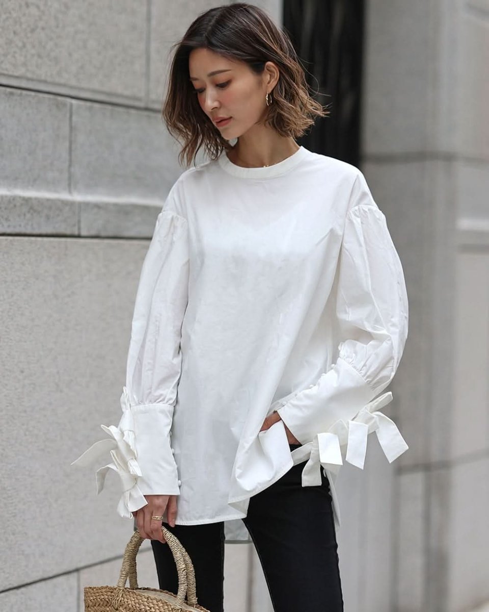 【動画あり】トリプルリボンスリーブKiKiブラウス - select store mirror me【動画あり】トリプルリボンスリーブKiKiブラウス203504896mirror meselect store mirror me203504896S