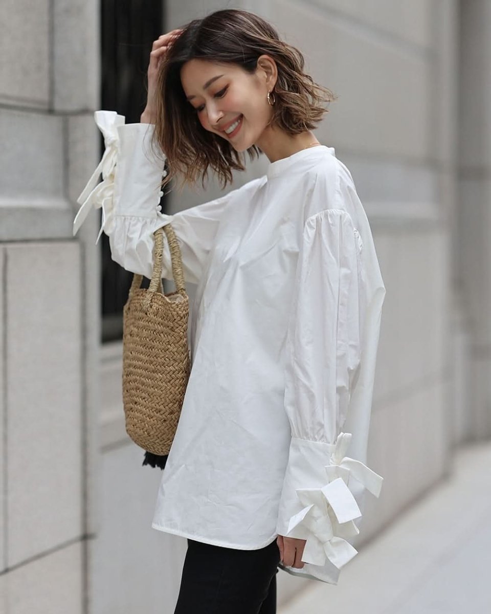 【動画あり】トリプルリボンスリーブKiKiブラウス - select store mirror me【動画あり】トリプルリボンスリーブKiKiブラウス203504896mirror meselect store mirror me203504896S