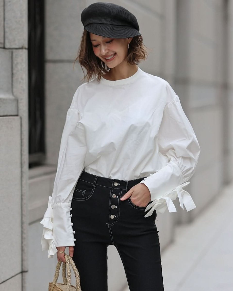 【動画あり】トリプルリボンスリーブKiKiブラウス - select store mirror me【動画あり】トリプルリボンスリーブKiKiブラウス203504896mirror meselect store mirror me203504896S