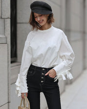 【動画あり】トリプルリボンスリーブKiKiブラウス - select store mirror me【動画あり】トリプルリボンスリーブKiKiブラウス203504896mirror meselect store mirror me203504896S