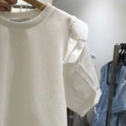 <ホワイトL1点即納>デザインフリルパフスリーブTシャツ 2色展開 - select store mirror me<ホワイトL1点即納>デザインフリルパフスリーブTシャツ 2色展開194487795mirror meselect store mirror me194487795ホワイト S