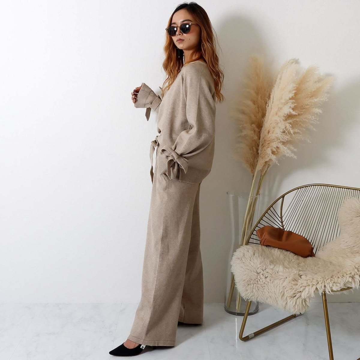 <グレー Mサイズ1点即納>【高品質】【動画あり】スリーブリボンカシミアニット&フレアパンツセットアップ 2色展開 - select store mirror me<グレー Mサイズ1点即納>【高品質】【動画あり】スリーブリボンカシミアニット&フレアパンツセットアップ 2色展開194489256mirror meselect store mirror me194489256ベージュ S