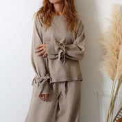 <グレー Mサイズ1点即納>【高品質】【動画あり】スリーブリボンカシミアニット&フレアパンツセットアップ 2色展開 - select store mirror me<グレー Mサイズ1点即納>【高品質】【動画あり】スリーブリボンカシミアニット&フレアパンツセットアップ 2色展開194489256mirror meselect store mirror me194489256ベージュ S