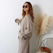 <グレー Mサイズ1点即納>【高品質】【動画あり】スリーブリボンカシミアニット&フレアパンツセットアップ 2色展開 - select store mirror me<グレー Mサイズ1点即納>【高品質】【動画あり】スリーブリボンカシミアニット&フレアパンツセットアップ 2色展開194489256mirror meselect store mirror me194489256ベージュ S