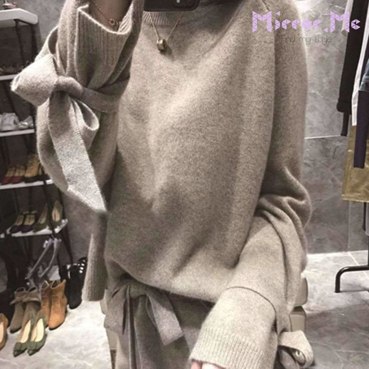 <グレー Mサイズ1点即納>【高品質】【動画あり】スリーブリボンカシミアニット&フレアパンツセットアップ 2色展開 - select store mirror me<グレー Mサイズ1点即納>【高品質】【動画あり】スリーブリボンカシミアニット&フレアパンツセットアップ 2色展開194489256mirror meselect store mirror me194489256ベージュ S