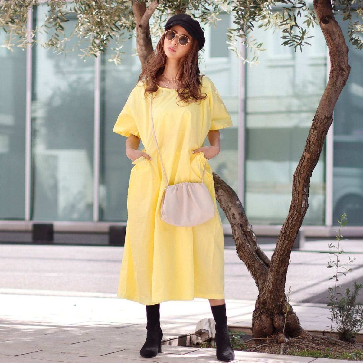 <イエローM1点即納>ギャザーポケットルーズシルエットワンピース 2色展開 - select store mirror me<イエローM1点即納>ギャザーポケットルーズシルエットワンピース 2色展開194552926mirror meselect store mirror me194552926イエローS