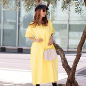 <イエローM1点即納>ギャザーポケットルーズシルエットワンピース 2色展開 - select store mirror me<イエローM1点即納>ギャザーポケットルーズシルエットワンピース 2色展開194552926mirror meselect store mirror me194552926イエローS