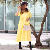 <イエローM1点即納>ギャザーポケットルーズシルエットワンピース 2色展開 - select store mirror me<イエローM1点即納>ギャザーポケットルーズシルエットワンピース 2色展開194552926mirror meselect store mirror me194552926イエローS