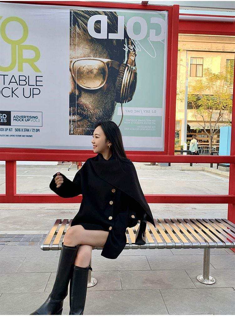 <グレージュMサイズ1点即納>【高品質ウール】高品質ウールドレープポンチョ風コート 2色展開 - select store mirror me<グレージュMサイズ1点即納>【高品質ウール】高品質ウールドレープポンチョ風コート 2色展開196077434mirror meselect store mirror me196077434グレージュS