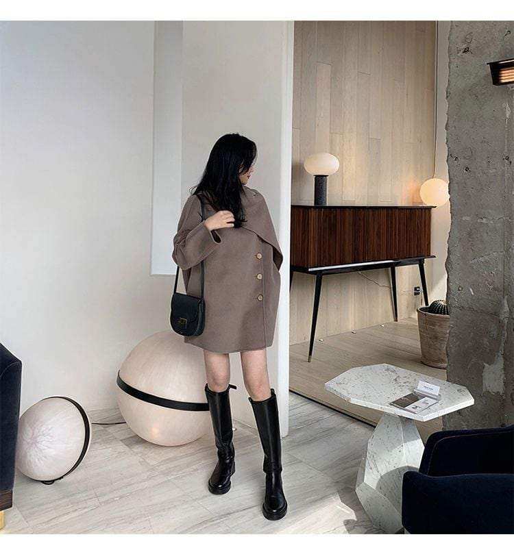 <グレージュMサイズ1点即納>【高品質ウール】高品質ウールドレープポンチョ風コート 2色展開 - select store mirror me<グレージュMサイズ1点即納>【高品質ウール】高品質ウールドレープポンチョ風コート 2色展開196077434mirror meselect store mirror me196077434グレージュS