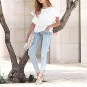 <Mサイズ1点即納><伸縮性抜群>【動画あり】裾カット&ダメージハイライトデニムパンツ - select store mirror me<Mサイズ1点即納><伸縮性抜群>【動画あり】裾カット&ダメージハイライトデニムパンツ194554058mirror meselect store mirror me194554058XS